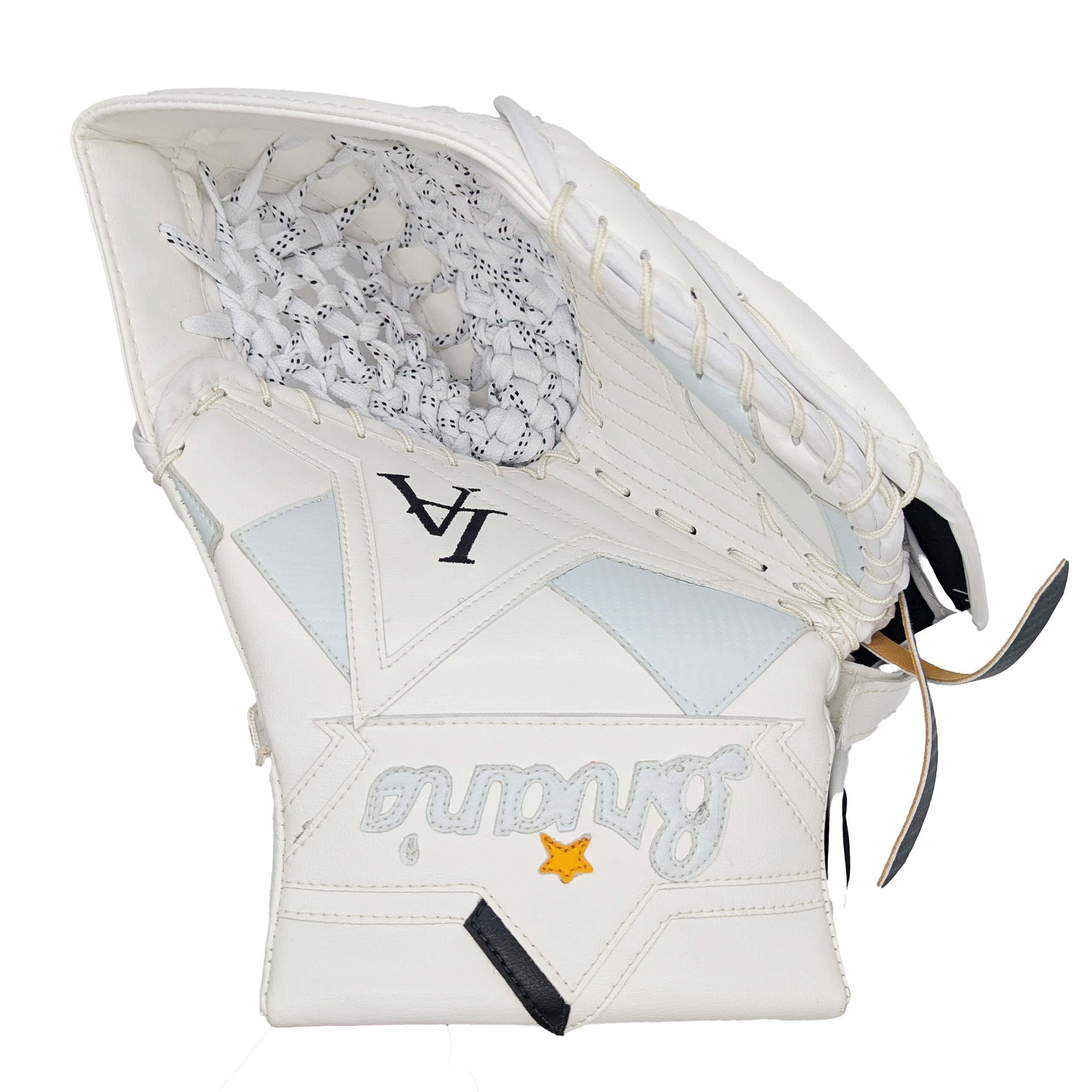 Brian's Custom - AHL Pro Stock Goalie Trapper (Blanc/Noir/Argent)